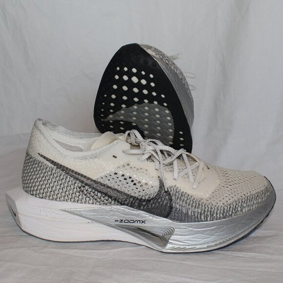 Nike ZoomX VaporFly 3 Running Shoes White/Particle Grey Metallic Men's Sz12.5 - Picture 11 of 16
